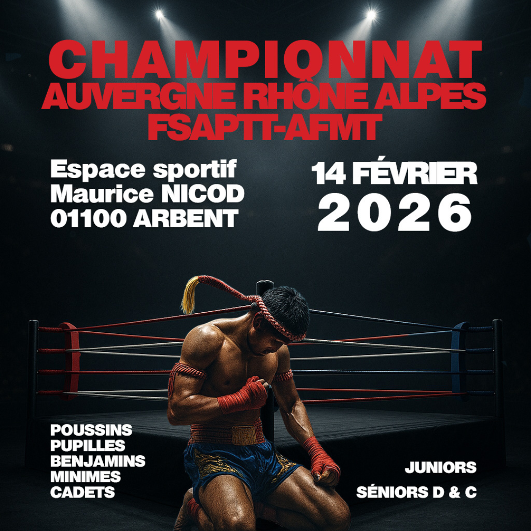 Montluçon Fight Club – Championnat AURA 2026 AFMT à Arbent : photo d’équipe et esprit club