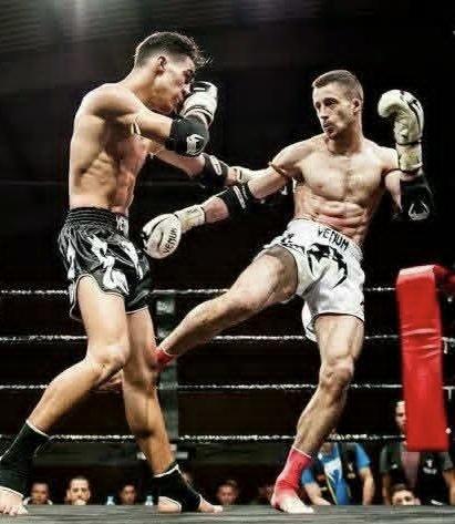 Jérémie Aumaitre lors d’un combat de Muay Thaï